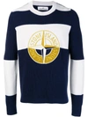 STONE ISLAND COLOR BLOCKED NAUTICAL SWEATSHIRT