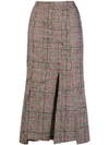 MCQ BY ALEXANDER MCQUEEN CHECKED PRINT FITTED SKIRT