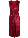 P.A.R.O.S.H P.A.R.O.S.H. SEQUIN EMBELLISHED DRESS - RED