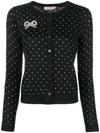 TWINSET TWIN-SET HEART PRINT CARDIGAN - BLACK