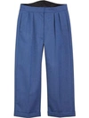 BURBERRY WOOL MOHAIR CROPPED TAILORED TROUSERS