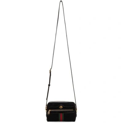 Gucci Ophidia Small Suede & Leather Crossbody Bag In Nero/ Nero/ Vert Red Vert