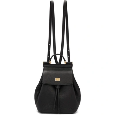 Dolce & Gabbana Sicily Black Leather Backpack