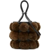 ALEXANDER WANG ALEXANDER WANG BLACK AND BROWN FUR MINI ROXY BAG