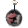 FENDI FENDI GREEN LOGO FUR KEYCHAIN