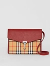 BURBERRY Small Vintage Check and Leather Crossbody Bag,40800791