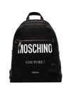 Moschino Black Canvas Backpack