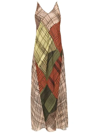 Mara Mac Long Printed Dress - 棕色 In Brown