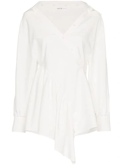 Adeam Twisted Wrap Shirt In White