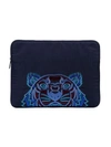 KENZO BLUE TIGER HEAD EMBROIDERED LAPTOP CASE