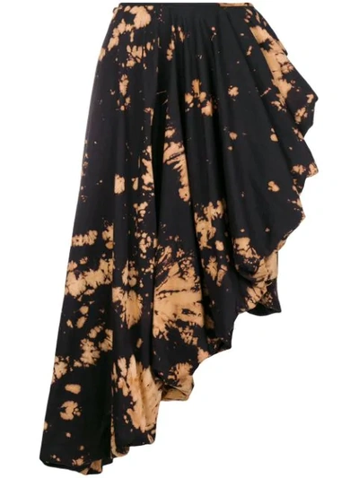 Marques' Almeida Asymmetric Tie-dyed Cotton Wrap Midi Skirt In Bleach