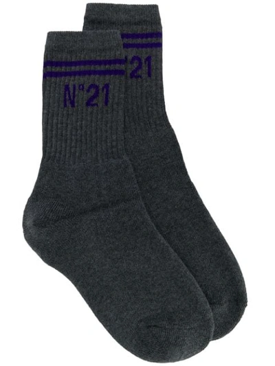 N°21 Logo Socks In Grey