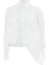 ROKH ROKH RUCHED ASYMMETRIC SHIRT - WHITE