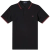 Fred Perry Twin Tipped Polo - Slim Fit In Black