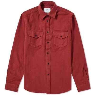 Portuguese Flannel Campo Overshirt In Burgundy