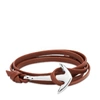 MIANSAI Miansai Silver Anchor Leather Bracelet,100-0010-BRW70