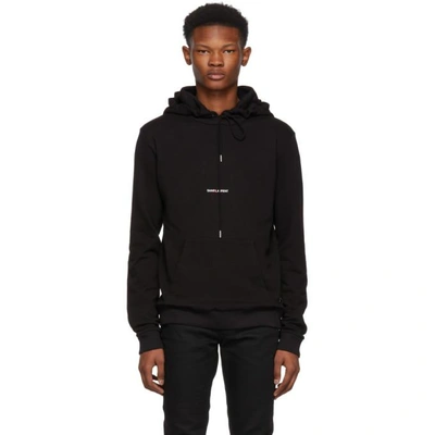 Saint Laurent Black Rive Gauche Logo Hoodie