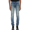 SAINT LAURENT SAINT LAURENT BLUE LOW-RISE SKINNY JEANS