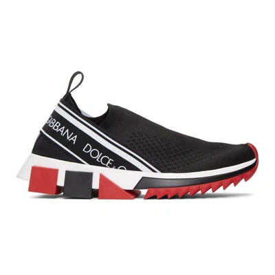 Dolce & Gabbana Black, White And Red Sorrento Logo Trainers