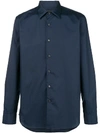 Prada Button-up Long-sleeve Shirt In Blue