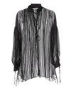 IRO Nights Metallic Thread Sheer Tunic,NIGHTS/BLK