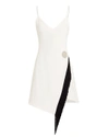 DAVID KOMA Fringe Detail White Cami Dress,DK19DA