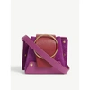 Yuzefi Beige Buckle Style Mini Delila Leather Shoulder Bag In Verbena/ruby