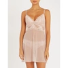 Wacoal Lace Perfection Stretch-lace And Mesh Chemise In Rose Mist
