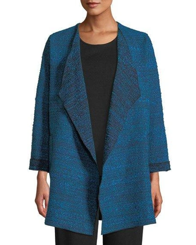 Caroline Rose Free-flowing Full-sleeve Tweed Saturday Topper Jacket, Plus Size