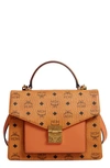 MCM MEDIUM PATRICIA VISETOS COATED CANVAS SATCHEL,MWE8APA67