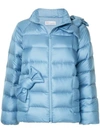 RED VALENTINO RED VALENTINO BOW DETAIL PUFFER JACKET - BLUE