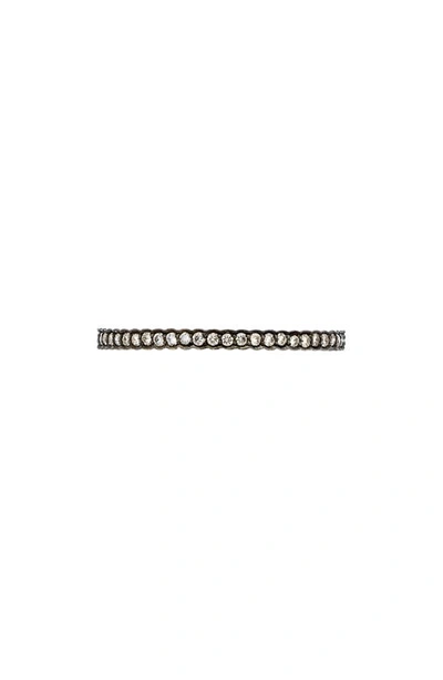 Sethi Couture Black Rhodium Diamond Stacking Ring In White Gold/ Diamond