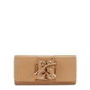 PERRIN LE CABRIOLET CAMEL LEATHER CLUTCH