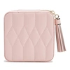 WOLF THE ALKEMISTRY PINK QUILTED LEATHER JEWELLERY TRAVEL CASE