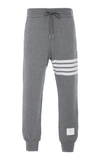 Thom Browne Intarsia Stripes Cashmere Sweatpants In Grey