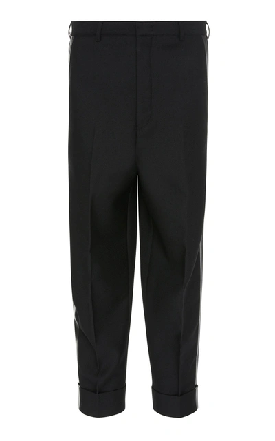 Pt Forward Striped Twill Straight-leg Trousers In Black