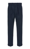 PT FORWARD CROPPED PLEATED COTTON STRAIGHT-LEG PANTS,FWD 9 CWHS09B00FWD-NAVY