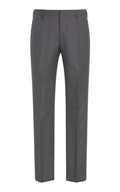 Prada Slim-fit Houndstooth Wool And Mohair-blend Pants In Multi