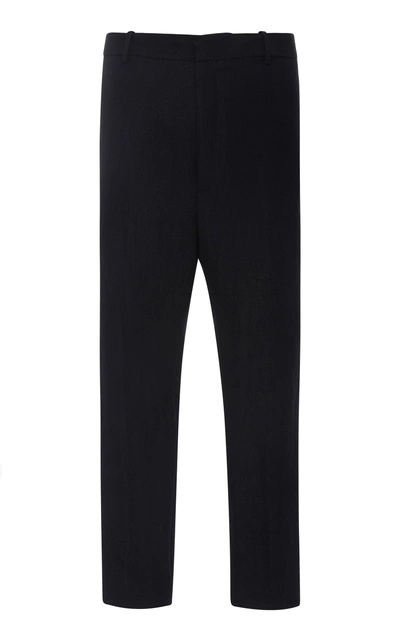 Jil Sander Crepe Straight-leg Pants In Navy