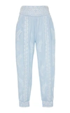 JULIET DUNN EMBROIDERED COTTON LOUNGE trousers,JD2071
