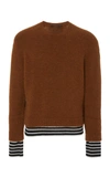 HAIDER ACKERMANN SOLID AND STRIPED CREW NECK SWEATER,184-4000-256-027