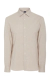 EIDOS Slub Cotton Flannel Button-Up Shirt,CM029E