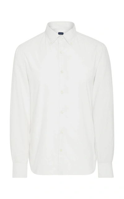 Eidos Pincord Cotton-poplin Dress Shirt In White