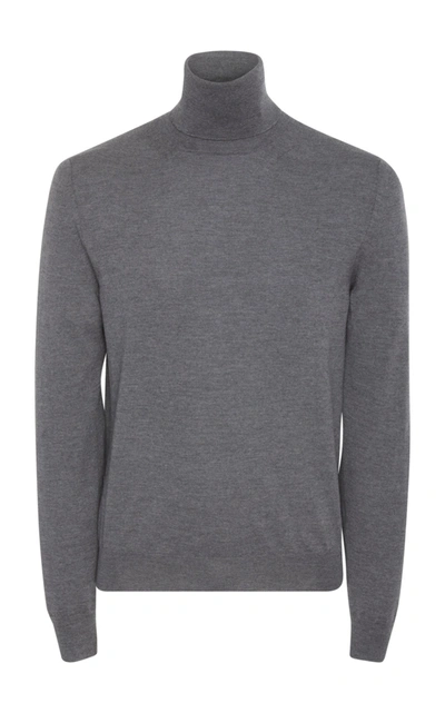 Eidos Merino Wool And Cashmere Turtleneck Sweater In Grey