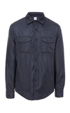 Aspesi Technical Snap Shirt Jacket In Blue