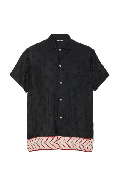 Bode Embroidered Polka-dot Silk Shirt In Print