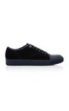 Lanvin Dbb1 Low-top Suede Sneakers In Navy