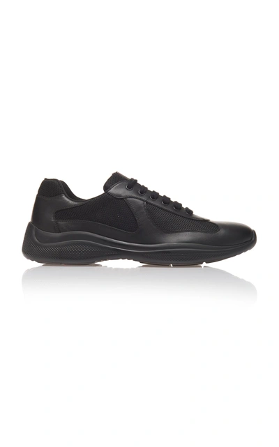 Prada Black Leather New Americas Cup Sneakers