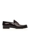 PRADA LEATHER PENNY LOAFERS,648094