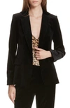 FRAME STRETCH VELVET BLAZER,LWOT0093